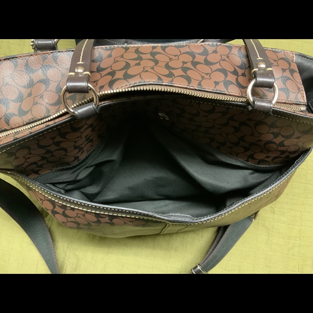 Coach Brown Chelsea Heritage Stripe Diaper Bag - Picture 7 of 15